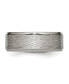 Фото #2 товара Titanium Brushed Center Ridged Edge Wedding Band Ring