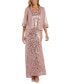 Фото #1 товара Women's Sequinned Long Dress and Jacket