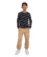 ფოტო #4 პროდუქტის Big Boys Waffle All Over Print Long Sleeve Essentials T-shirt