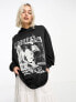 Фото #1 товара ASOS DESIGN oversized hoodie with rogues indie graphic in black