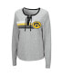 ფოტო #3 პროდუქტის Women's Heathered Gray Iowa Hawkeyes Sundial Tri-Blend Long Sleeve Lace-Up T-shirt