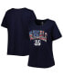 Фото #2 товара Women's Navy Cincinnati Bengals Plus Size Banner Wave V-Neck T-shirt