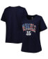 ფოტო #2 პროდუქტის Women's Navy Cincinnati Bengals Plus Size Banner Wave V-Neck T-shirt