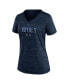 ფოტო #3 პროდუქტის Women's Navy Kansas City Royals City Connect Velocity Practice Performance V-Neck T-shirt