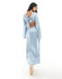 Фото #3 товара Kaiia satin cut out bow back maxi dress in baby blue