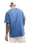 Pull&bear everything today embroidered t-shirt in blue