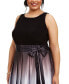 Plus Size Ombre A-Line Gown