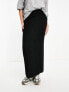 Vero Moda Tall textured stretch midi skirt in black