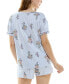 Фото #11 товара Women's 2-Pc. Printed Short Pajamas Set