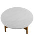 Фото #5 товара 30 inch Round Coffee Table in Faux White Marble and Acorn