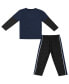 ფოტო #2 პროდუქტის Toddler Boys Navy, Black Penn State Nittany Lions Long Sleeve T-shirt and Pants Set