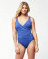 Фото #2 товара Tommy Bahama Women's 236905 Pearl Wrap-Front One-Piece Swimsuit Size 14