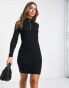 Dr Denim midi dress with half zip in black Черный, XS - фото #1