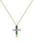 Modern gold-plated necklace with a cross Colori SAVY02