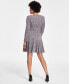 Petite V-Neck Long-Sleeve Fit & Flare Dress