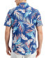 Фото #2 товара Men's Summer Tropical Leaf Patterned Short-Sleeve Seersucker Shirt, Created for Macy's