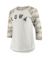 Фото #2 товара Women's White and Camo Iowa Hawkeyes Boyfriend Baseball Raglan 3/4-Sleeve T-shirt