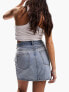 Фото #3 товара ASOS DESIGN Petite denim high waist mini skirt in midwash blue