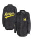 ფოტო #1 პროდუქტის Women's Charcoal Michigan Wolverines Multi-Hit Tri-Blend Oversized Button-Up Denim Jacket