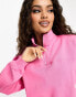 ASOS DESIGN Petite half zip sweatshirt in pink