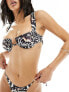 Фото #1 товара Free Society underwire ruched front bikini top in butterfly print