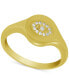 ფოტო #1 პროდუქტის And Now This Crystal Evil Eye Ring in Gold-Plate