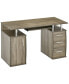 Фото #2 товара 47" Wooden Computer Writing Study Desk Table w/ Keyboard Tray & 3 Drawers, Grey