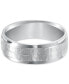 Men's Hammered and Brush Finish Wedding Band in 14k White Gold