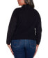 Фото #2 товара Black Label Plus Size Embellished Mock Neck Ribbed Sweater