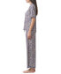 ფოტო #3 პროდუქტის Women's 2-Pc. Notched-Collar Pajamas Set