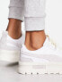 Puma Mayze textured neutral trainers in white and grey