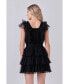 Women's Tulle Ruffle Tiered Mini Dress