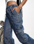 Фото #3 товара ASOS DESIGN Tall cargo jean in mid blue