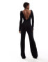 Фото #2 товара ASOS DESIGN long sleeve keyhole detail jumpsuit in black