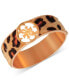 Gold-Tone Cheetah-Print Faux-Fur Animal Print Bangle Bracelet