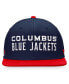 Men's Navy, Red Columbus Blue Jackets Iconic Color Blocked Snapback Hat