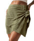 Фото #1 товара Women's Olive Wrap & Tie Mini Cover-Up Skirt