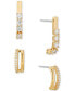 ფოტო #1 პროდუქტის 18k Gold-Plated 2-Pc. Set Cubic Zirconia J-Hoop Earrings