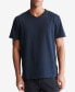 Фото #1 товара Men's Smooth Cotton Solid V-Neck T-Shirt