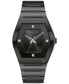 ფოტო #1 პროდუქტის Men's Modern Gemini Diamond Accent Black Ion-Plated Stainless Steel Bracelet Watch 40mm