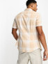Фото #3 товара ASOS DESIGN stretch skinny check shirt in beige