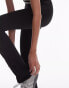 Фото #4 товара Topshop Tall skinny rib flared trouser in black