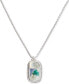 Фото #1 товара Lucky Brand silver-Tone Pressed Flower Oval Pendant Necklace, 16" + 3" extender