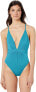 BCBGMAXAZRIA Women's 189365 Plunging V Neckline One Piece Swimsuit Size 4