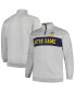 ფოტო #1 პროდუქტის Men's Heather Gray Notre Dame Fighting Irish Big and Tall Fleece Quarter-Zip Jacket