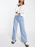 Фото #4 товара Weekday Ace high waist wide leg jeans in pool blue - MBLUE