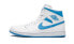 Фото #3 товара Кроссовки Nike Air Jordan 1 Mid UNC (W) (Белый, Голубой)