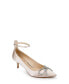 ფოტო #1 პროდუქტის Women's Geranium Rhinestone Bow Kitten Heel Evening Pumps