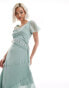 Reclaimed Vintage limited edition asymmetric hem midi dress in mint