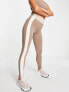 Pink Soda side panel leggings in taupe